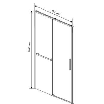 Душевая дверь Vincea Slim Soft 120 VDS-1SS120CLG профиль Золото брашированное стекло прозрачное — фото 5, Раздвижные душевые двери