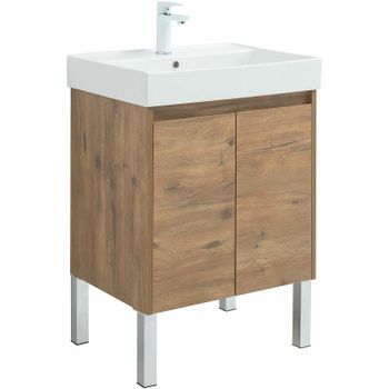 Тумба под раковину Aquanet Nova Lite 60 298849 подвесная Дуб рустикальный — фото 2, Тумбы под раковину