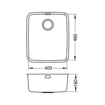 Кухонная мойка Alveus Luno 40 SAT 90 FI 480x400 1129252 Сатинированная сталь — фото 7, Кухонные мойки