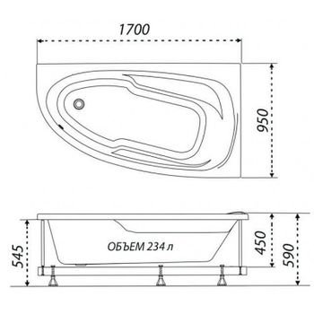 Акриловая ванна Triton 1ACReal Мадрид 170х95 L Щ0000045645 без гидромассажа — фото 7, Акриловые ванны