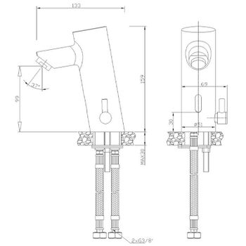 Смеситель для раковины Nofer 07261M.B Хром — фото 3, Смесители для раковины