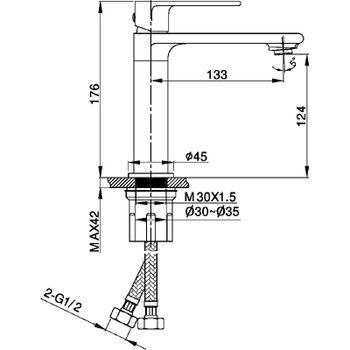 Смеситель для раковины Vincea Vogue VBF-1V1BG Брашированное золото — фото 3, Смесители для раковины