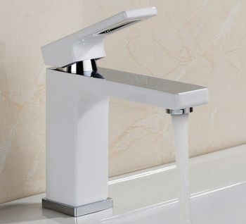 Смеситель для раковины Gappo G17-8 G1017-8 Белый Хром — фото 3, Смесители для раковины