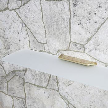 Стеклянная полка WasserKRAFT Aisch K-5924 Золото матовое — фото 3, Полки для ванной и душа