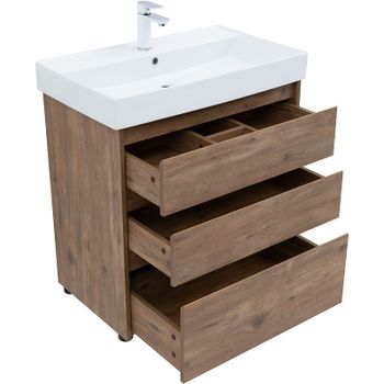 Тумба под раковину Aquanet Nova Lite 75 302474 Дуб рустикальный — фото 7, Тумбы под раковину