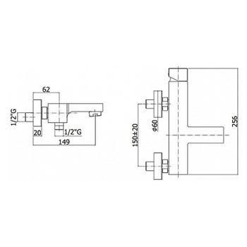 Смеситель для ванны Paffoni Elle EL022NO Черный матовый — фото 2, Смеситель для ванны