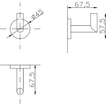 Товар: Крючок Nofer Line 16506.B Хром глянцевый - фото 7 Крючок Nofer Line 16506.B Хром глянцевый — фото 7, Крючки для полотенец