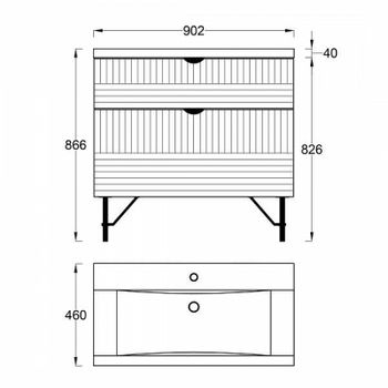 Тумба с раковиной Veedi Monte Lux 90 14000014 Зеленая Золото — фото 8, Тумбы с раковиной