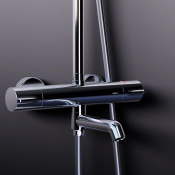 Душевая система Damixa Scandinavian Pure 936810000 с термостатом Хром — фото 4, Душевые стойки