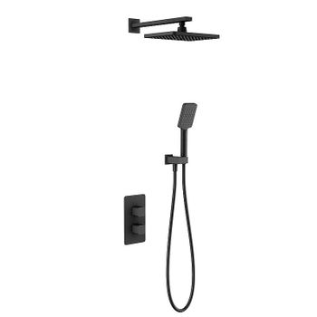 Душевая система Timo Petruma SX-5059/03SM с термостатом Черный — фото 1, Встраиваемые душевые комплекты