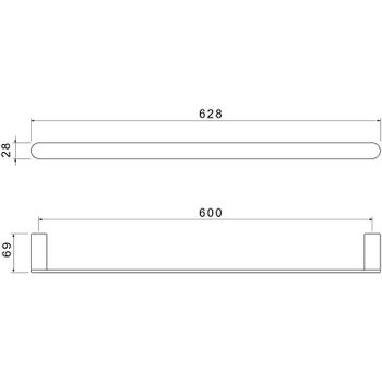 Полотенцедержатель Aquatek Лира AQ4414CR Хром — фото 2, Полотенцедержатели