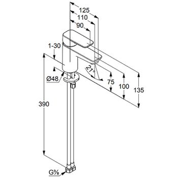 Смеситель для раковины Kludi Pure Style 400280575 Хром — фото 3, Смесители для раковины