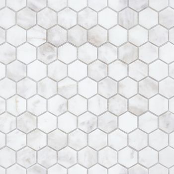 Мозаика Caramelle mosaic Pietrine Hexagonal Dolomiti bianco MAT hex 28,5x30,5 см — фото 1, Мозаика