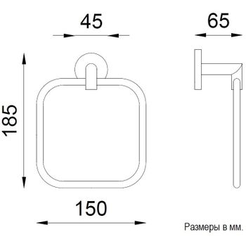 Кольцо для полотенец Nofer Line 16504.B Хром глянцевый — фото 2, Полотенцедержатели