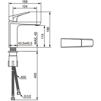 Смеситель для раковины Damixa Merkur 400210300 Черный матовый — фото 4, Смесители для раковины
