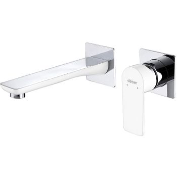 Смеситель для раковины Abber Weiss Insel AF8082W Белый хром — фото 1, Смесители для раковины