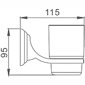 Стакан для зубных щеток Haiba HB1506 Хром — фото 2, Стаканы для зубных щеток