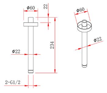 Кронштейн для верхнего душа Berges Ventas R 074013 Хром сильвер — фото 2, Кронштейны для верхнего душа