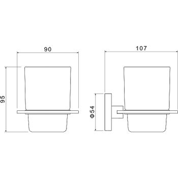 Стакан для зубных щеток Aquatek Оберон AQ4204CR Хром — фото 2, Стаканы для зубных щеток
