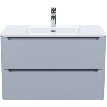 Тумба с раковиной Iddis Edifice 80 EDI80L0i95K подвесная Светло-серая — фото 1, Тумбы с раковиной