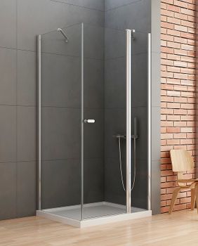 Душевой уголок New Trendy New Soleo Chrome 90x120 K-0651 профиль Хром стекло прозрачное — фото 2, Прямоугольные душевые уголки