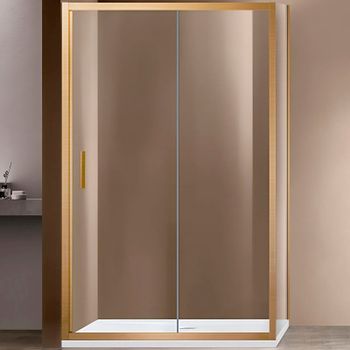 Душевой уголок Vincea Garda 140x80 VSR-1G8014CLG профиль Брашированное золото стекло прозрачное — фото 1, Прямоугольные душевые уголки