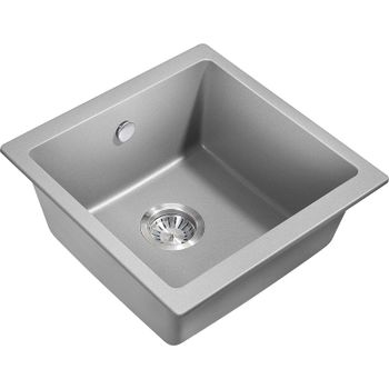 Кухонная мойка Milacio Leon 45 Cuarzo MC.77093 Серый металлик — фото 1, Кухонные мойки