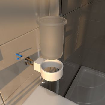 Стакан для зубных щеток Altasan Лотос ЛТ41БМ Белый матовый — фото 4, Стаканы для зубных щеток