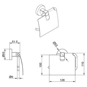 Держатель туалетной бумаги Azario Nessy AZ-73110 с крышкой Хром — фото 2, Держатели туалетной бумаги