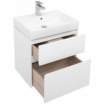 Тумба под раковину Aquanet Бруклин 60 203958 подвесная Белая 203958 — фото 4, Тумбы под раковину