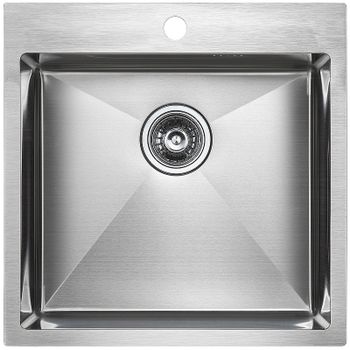 Кухонная мойка Paulmark Kroner 51 PM215151-BS Брашированная сталь — фото 1, Кухонные мойки