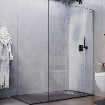 Душевая перегородка Veconi Korato KR-77 120 KR77-120-01-C8 профиль Хром стекло прозрачное — фото 1, Душевые перегородки