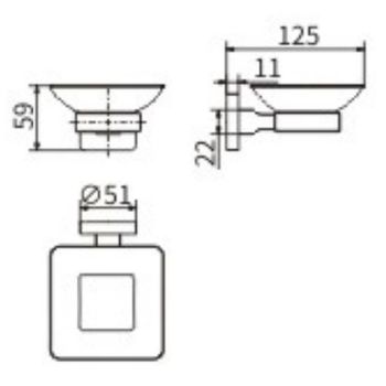 Мыльница CeramaLux Quadro 61904A Хром — фото 2, Мыльницы
