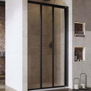 Душевая дверь Ravak Supernova ASDP3-120 00VG03R2Z1 профиль Черный стекло Transparent — фото 1, Раздвижные душевые двери