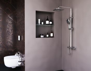 Душевая система Damixa Option DX218092000 с термостатом Хром — фото 4, Душевые стойки