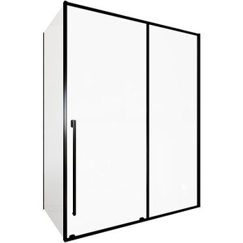 Душевой уголок Allen Brau Fantasy 160x80 3.11010.31 + 3.11012.31 профиль Черный матовый стекло прозрачное — фото 1, Прямоугольные душевые уголки