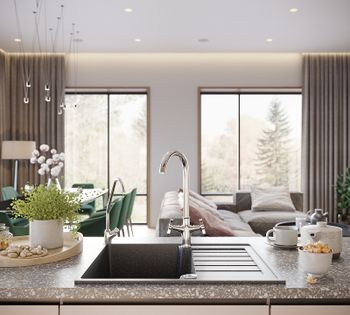 Кухонная мойка Domaci Бьелла DMC-13S GWS-13S-308 Черная — фото 2, Кухонные мойки