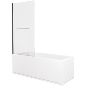 Шторка на ванну Allen Brau Priority 80 3.31022.BBA профиль Черный браш стекло прозрачное — фото 1, Шторки для ванной распашные