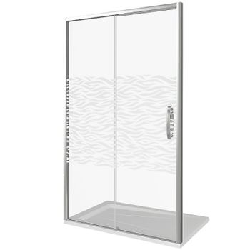 Душевая дверь Good Door Antares WTW-140-W-CH 140 профиль Хром с узором Волна — фото 1, Раздвижные душевые двери