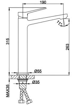 Смеситель для раковины Frap H61 F1061-2 Хром — фото 2, Смесители для раковины