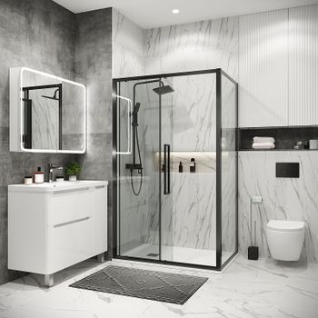 Душевой уголок Grossman Cosmo 110х70 120.K33.02.1170.42.00 профиль Графит сатин стекло прозрачное — фото 3, Прямоугольные душевые уголки