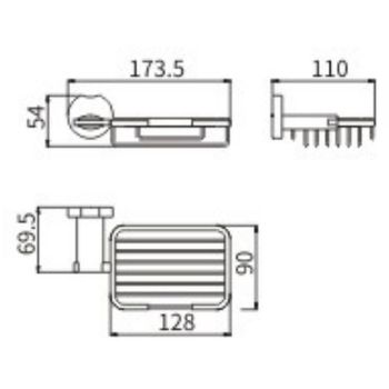 Мыльница CeramaLux Loft 53905 Хром — фото 2, Мыльницы