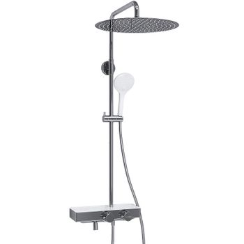 Душевая система WasserKRAFT A113.117.155.CH Thermo с термостатом Хром Белая — фото 5, Душевые стойки