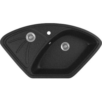 Кухонная мойка Domaci Бьелла DMC-10E GWS-10E-308 Черная — фото 1, Кухонные мойки