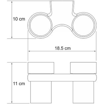 Стакан для зубных щеток WasserKRAFT Berkel K-6828D двойной Хром — фото 3, Стаканы для зубных щеток