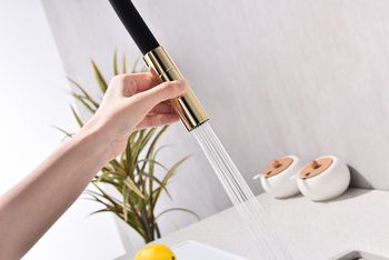 Смеситель для кухни Paulmark Tornado To213402-G Золото — фото 13, Смесители для кухни