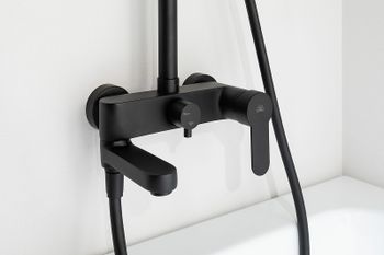 Комплект смесителей Paffoni Light KITCOL632NO71 Черный матовый — фото 12, Готовые комплекты для ванной комнаты