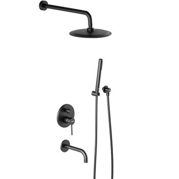 Душевая система Damixa Scandinavian Pure 936510300 Черная матовая — фото 6, Встраиваемые душевые комплекты