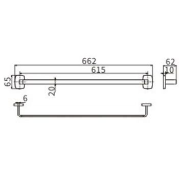 Полотенцедержатель CeramaLux Cube 12608 Хром — фото 2, Полотенцедержатели