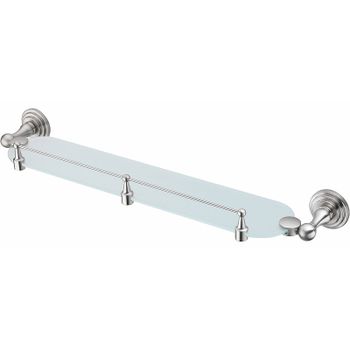 Стеклянная полка WasserKRAFT Ammer K-7044 Хром матовый — фото 1, Полки для ванной и душа